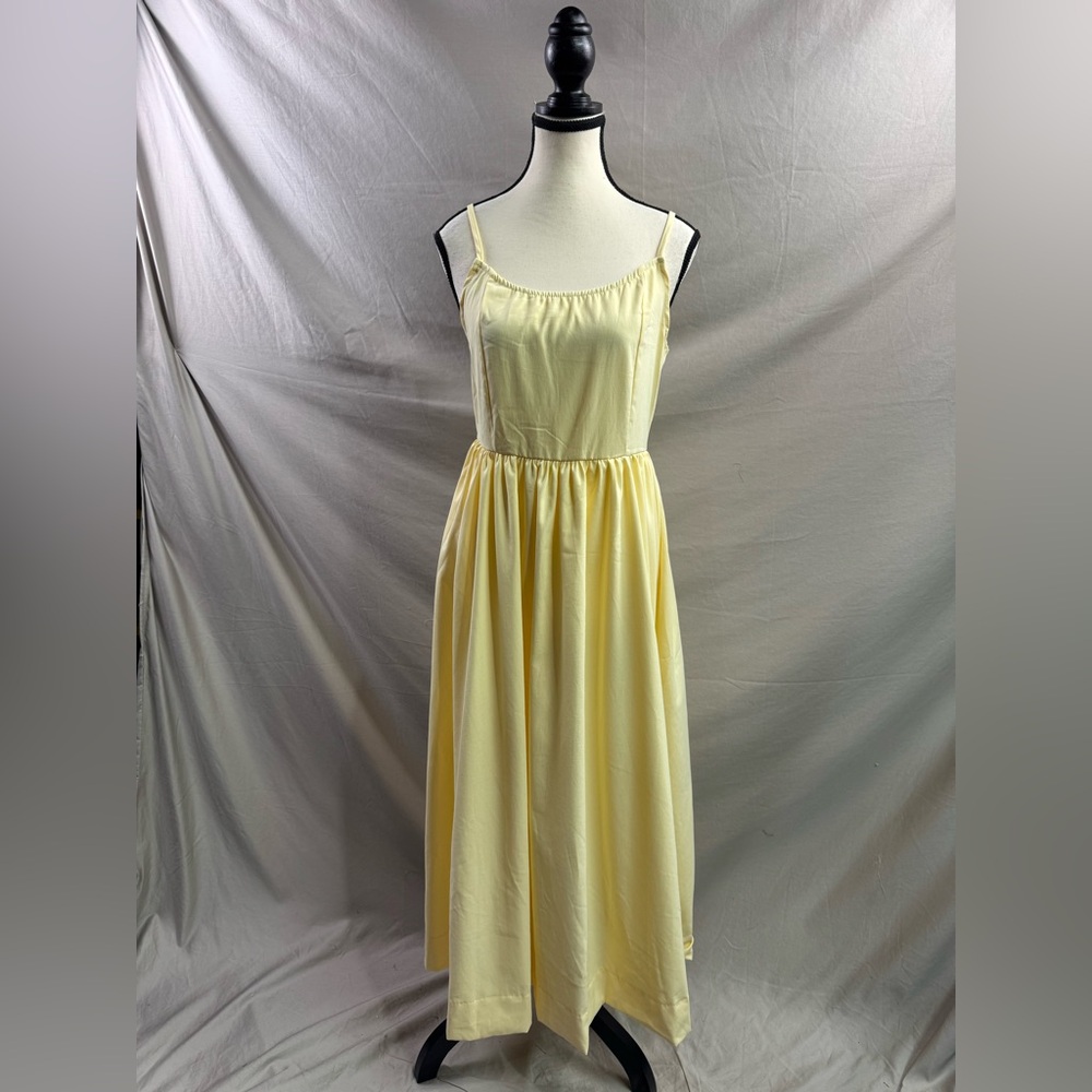 LAST ONE 🔥 Lydia Scoop-Neck Midi Dress in Sunbeam Yellow - Picture 5 of 6